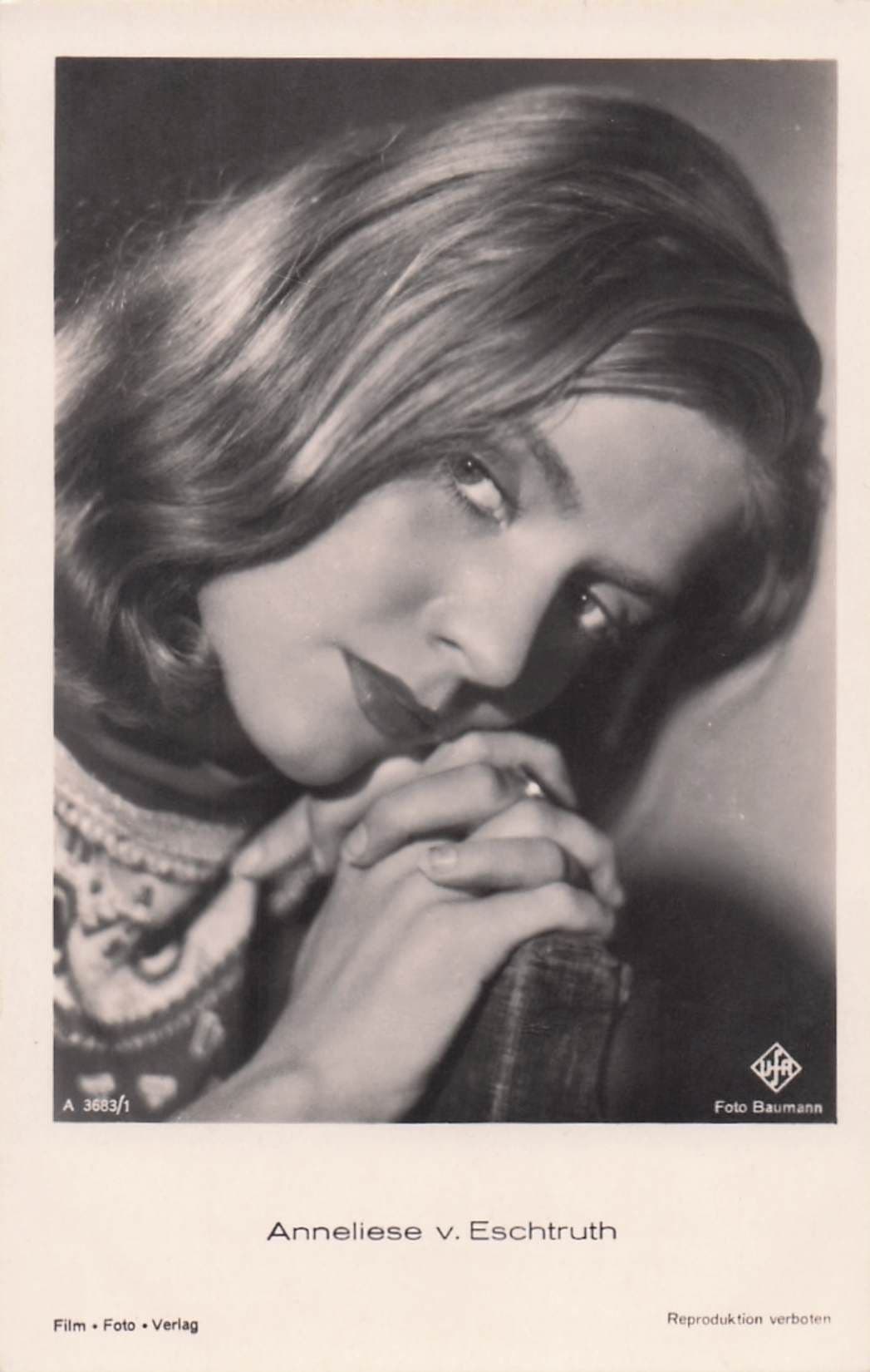 Annaliese Von Eschtruth German Film Actress Old RPC Postcard