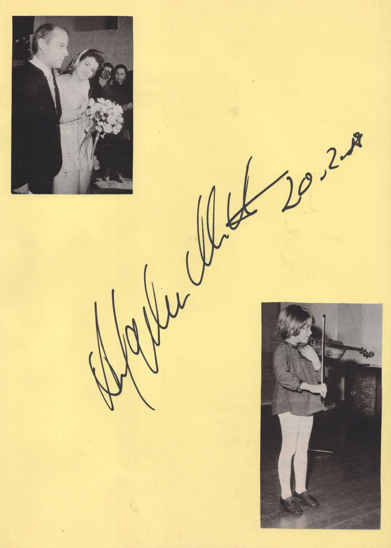Anne Sophie Mutter German Violinist 2x Large Hand Signed Autograph s