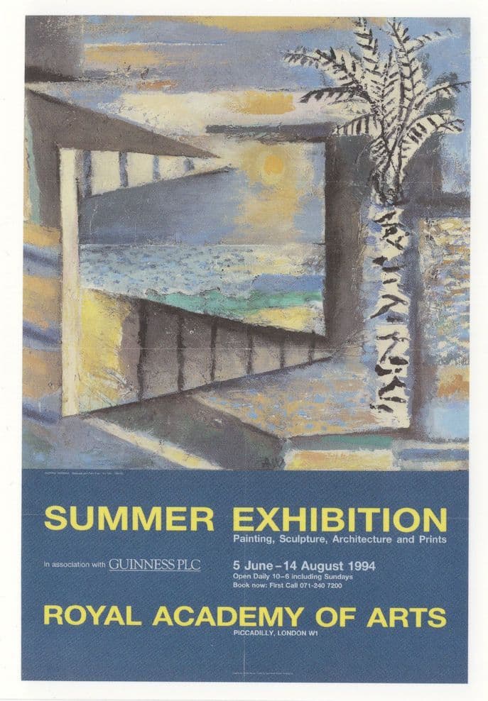 Anthony Whishaw Seascape With A Palm Tree Exhibition Painting Postcard