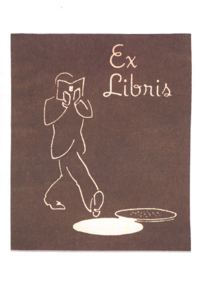 Antioch Bookplate Company Head Stuck In A Book Plate Postcard
