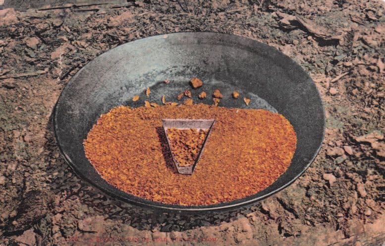 Antique America California Silver Bowl Pan Of Gold USA Old Postcard