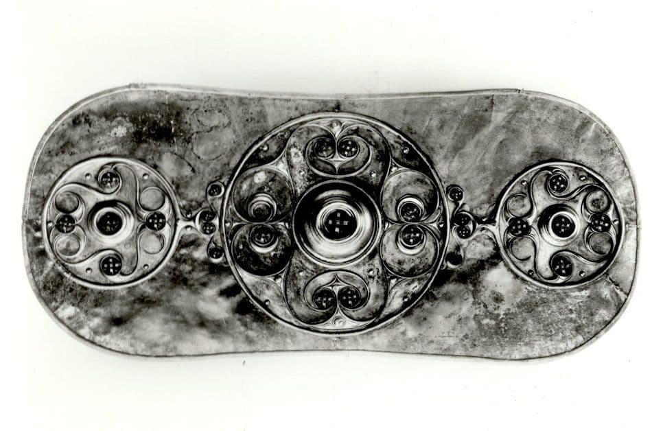 Antique Bronze Shield Ornament From Thames River at Battersea RPC Postcard