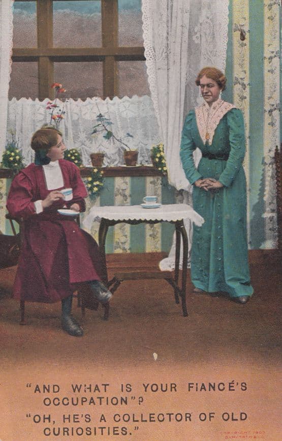 Antique Collector Career Discussion Old Curiosities Postcard