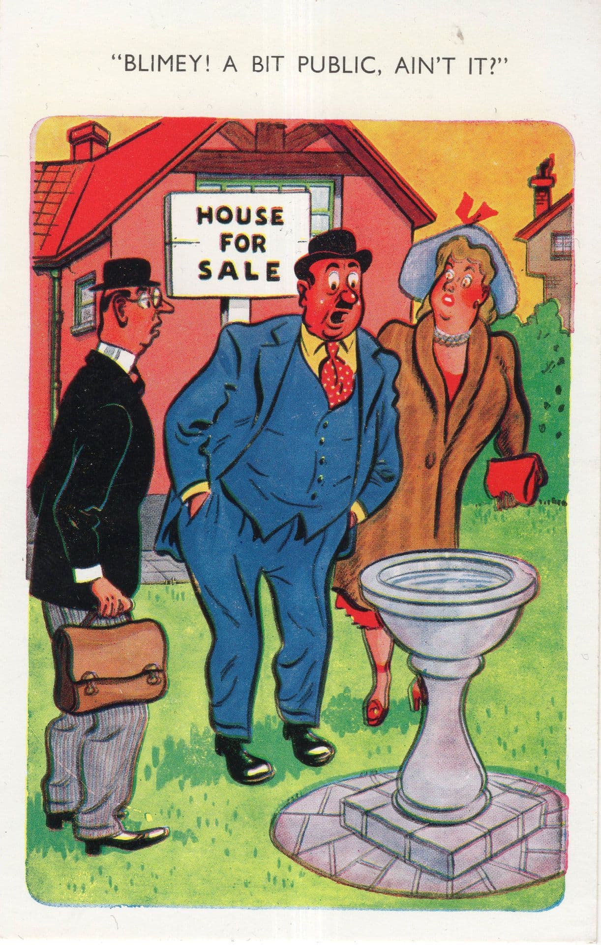 Antique Fountain Statue Becomes Public Toilet Lavatory Comic Humour Postcard