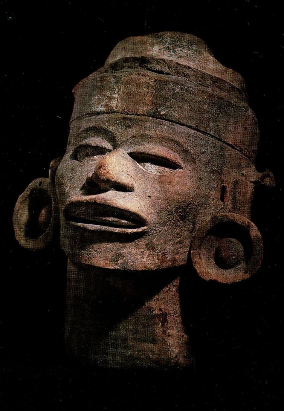 Antique Mexico Mexican 1200 AD Head Sculpture French Museum Postcard