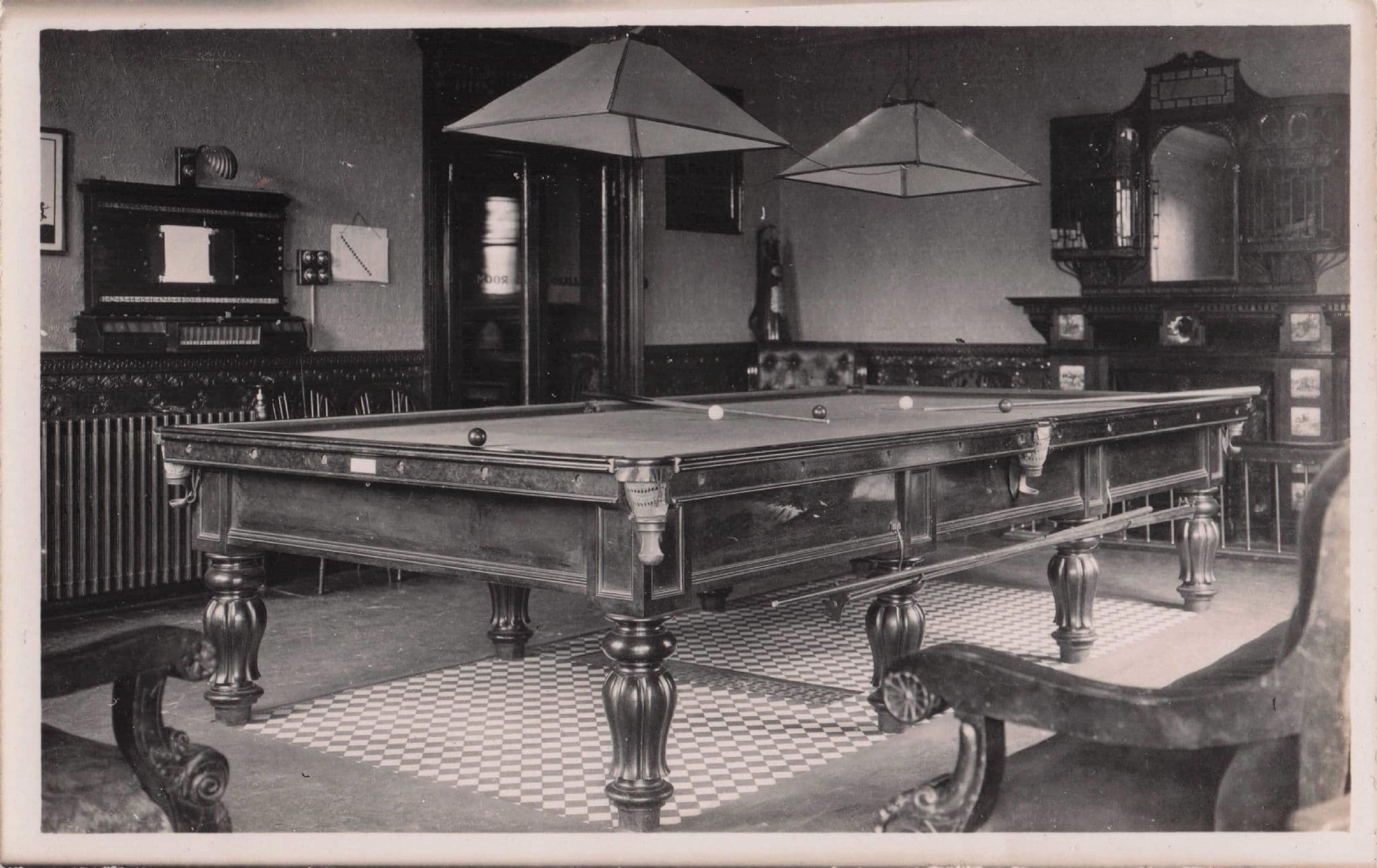 Antique Pub Pool Snooker Table By Graph Wall Chart Old RPC Postcard