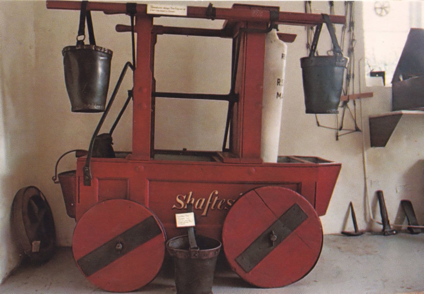 Antique Shaftesbury Dorset Fire Engine 1744 Water Bucket Postcard
