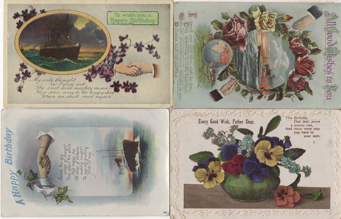 Antique Ship North Walsham Norfolk Map 1910 Greetings 4x Postcard