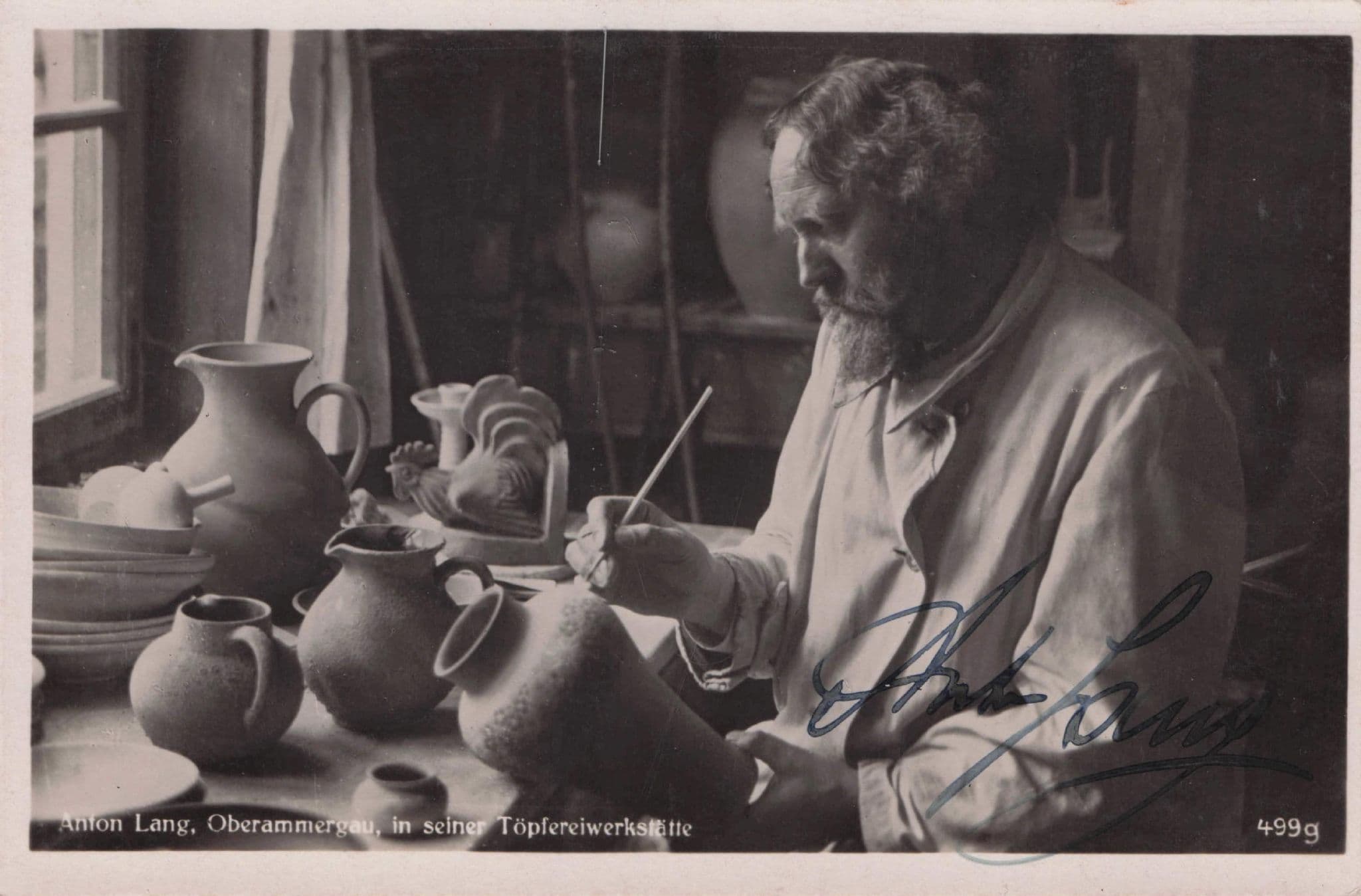 Anton Lang Oberammergau The Passion Play Old Hand Signed Postcard