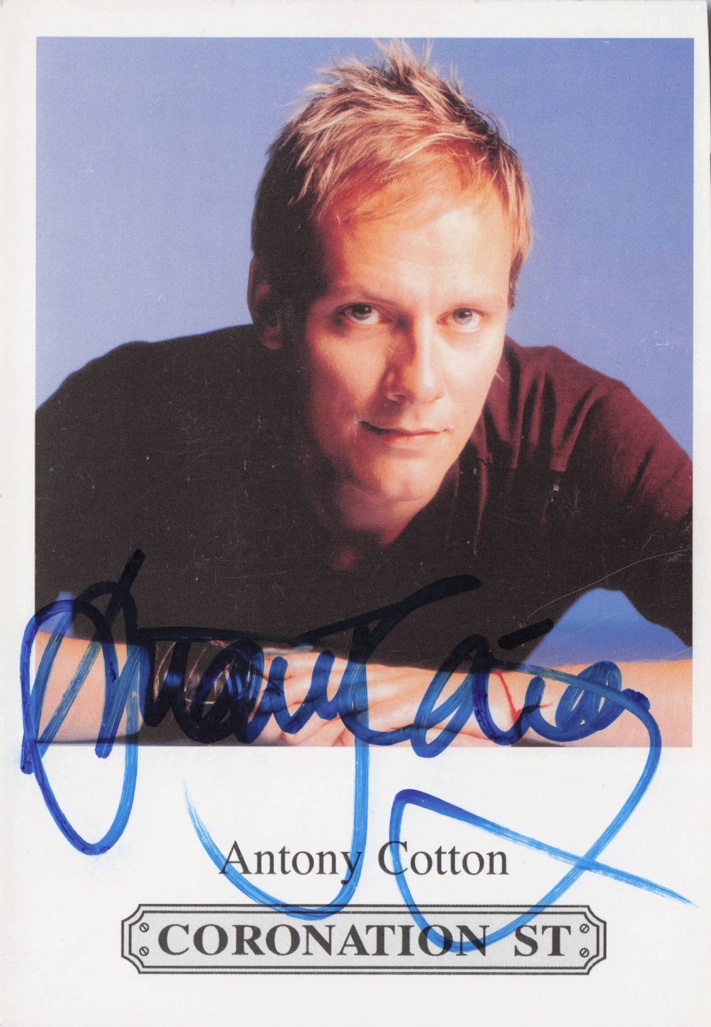 Antony Cotton Coronation Street Hand Signed Cast Card Photo (1)