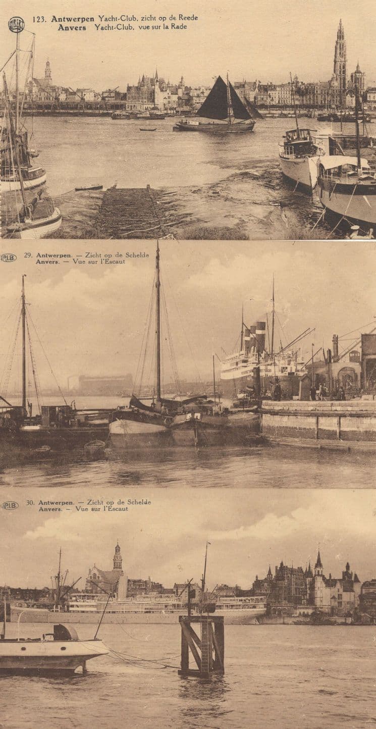 Anvers Yacht Club Harbour 3x Belgium Mint Old Postcard s