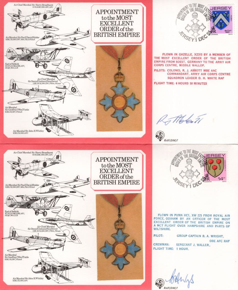 Appointment To The Most Excellent Order Of British Empire OBE 2x Hand Signed Military FDC s