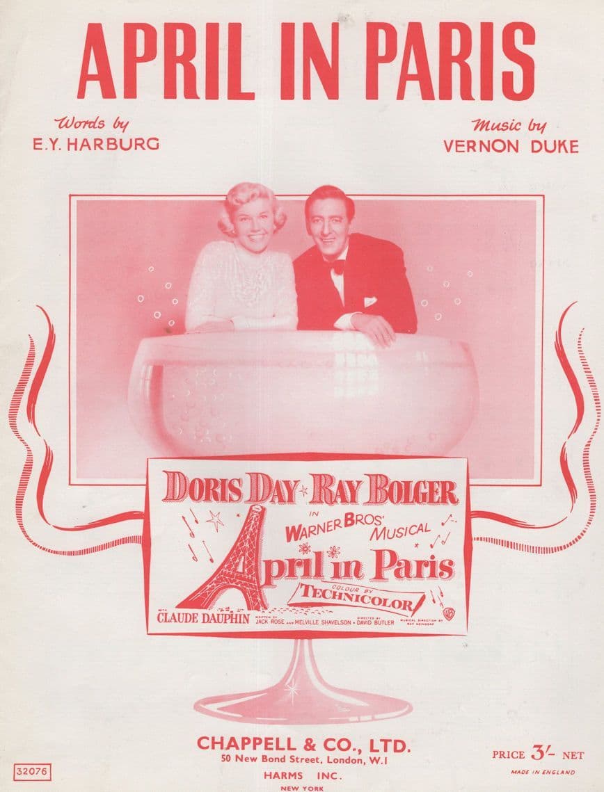 April In Paris Doris Day Vintage Sheet Music