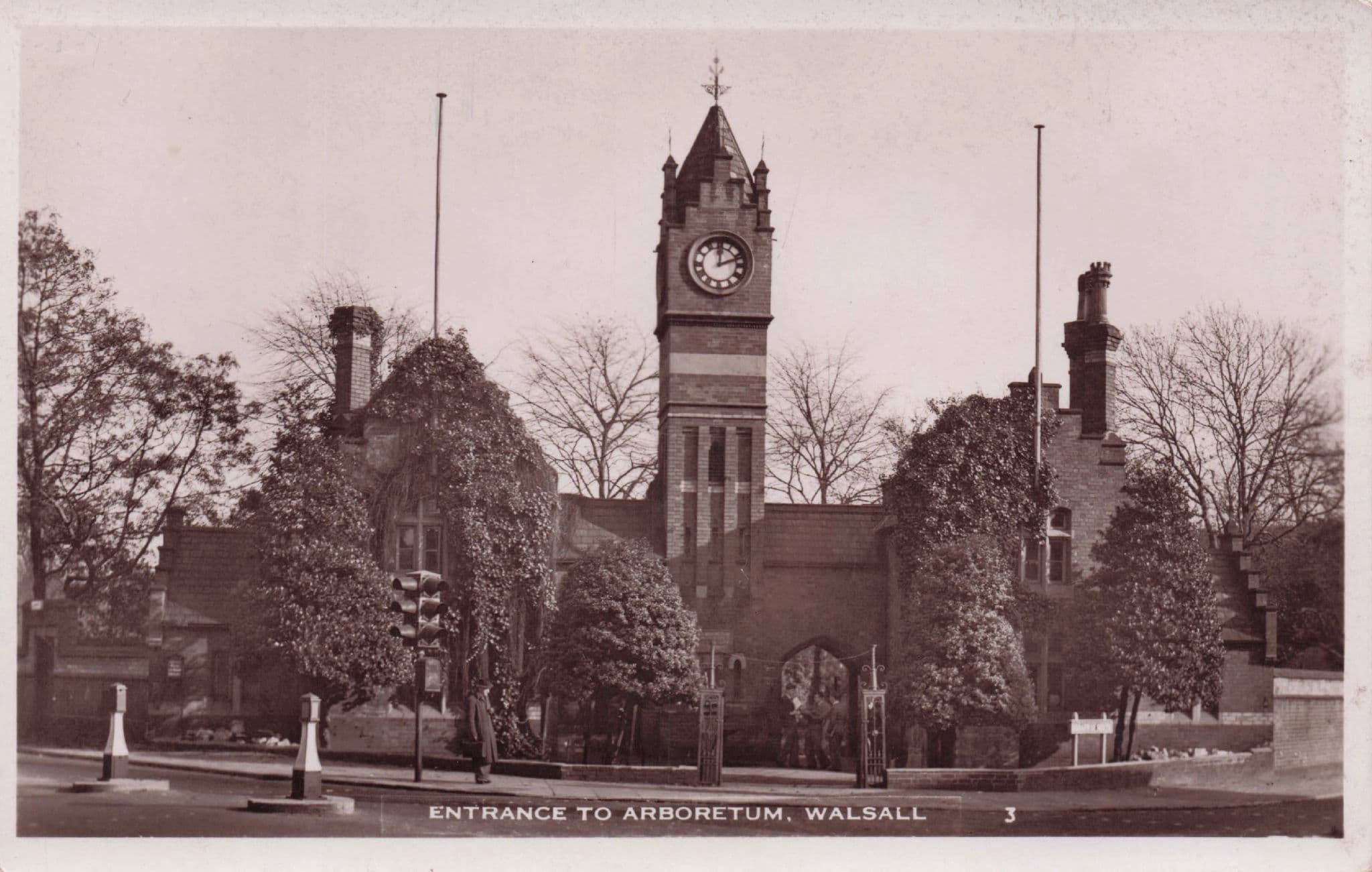 Arboretum Entrance Walsall Large Clock West Mids RPC Postcard