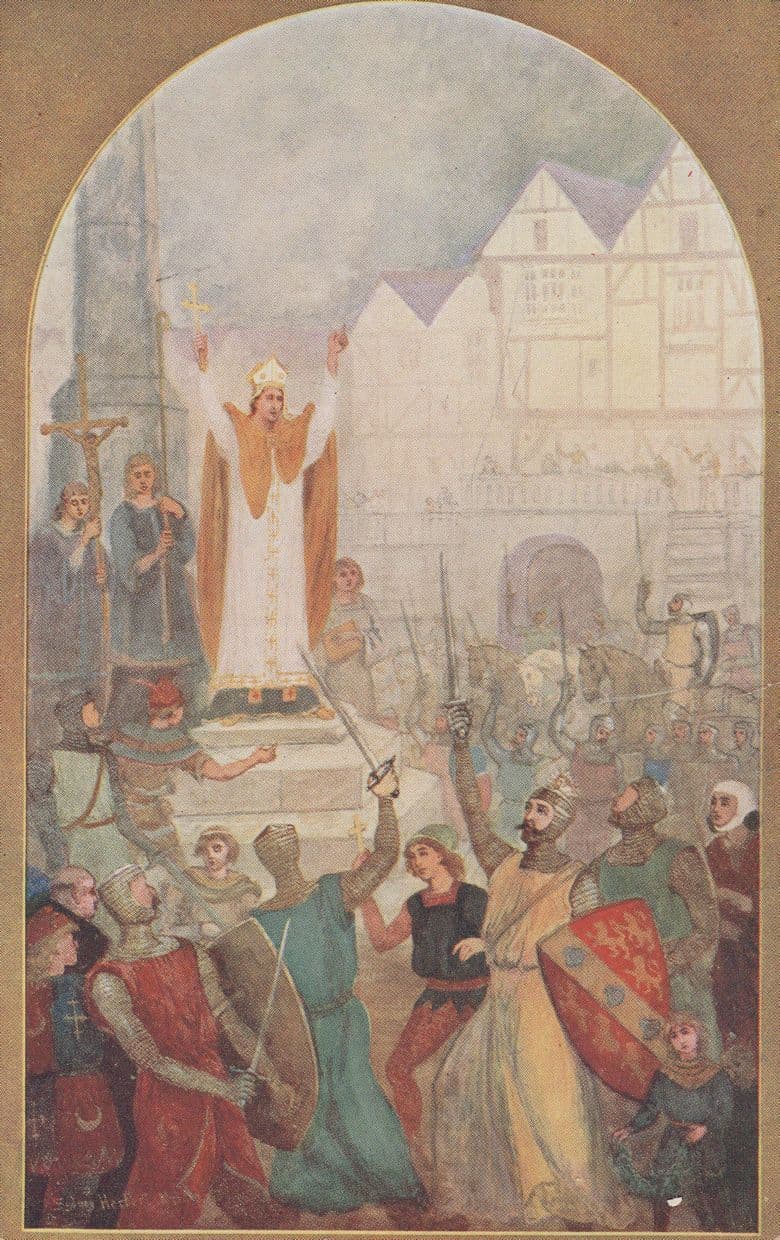 Archbishop Baldwin Preaching Crusade Chester Old Pageant Postcard