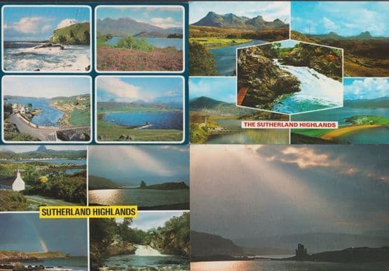 Ardvreck Castle Sutherland Highlands 4x Postcard s