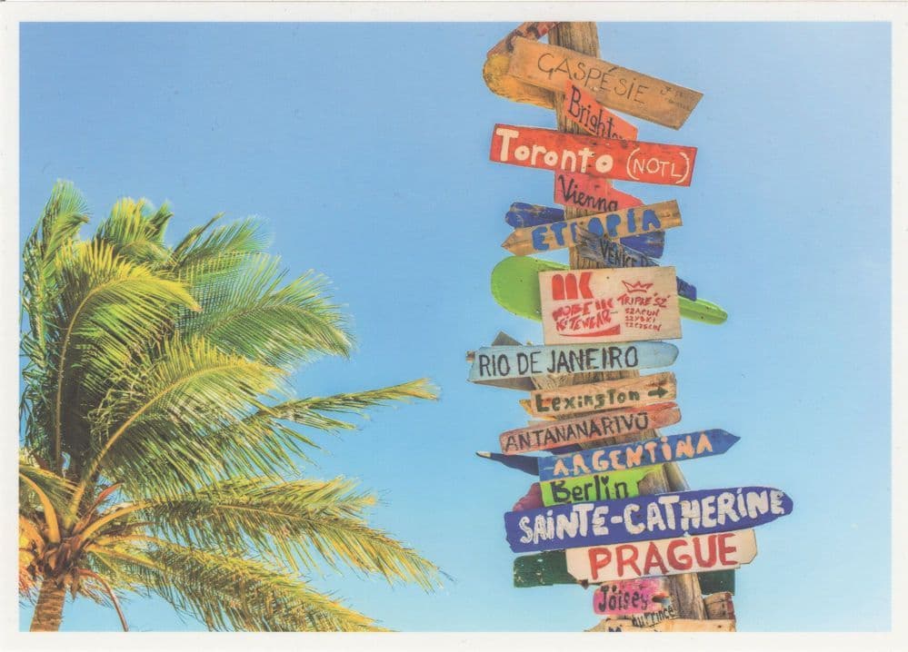 Argentina Toronto Vienna Brighton Berlin Prague Comic Signpost Postcard