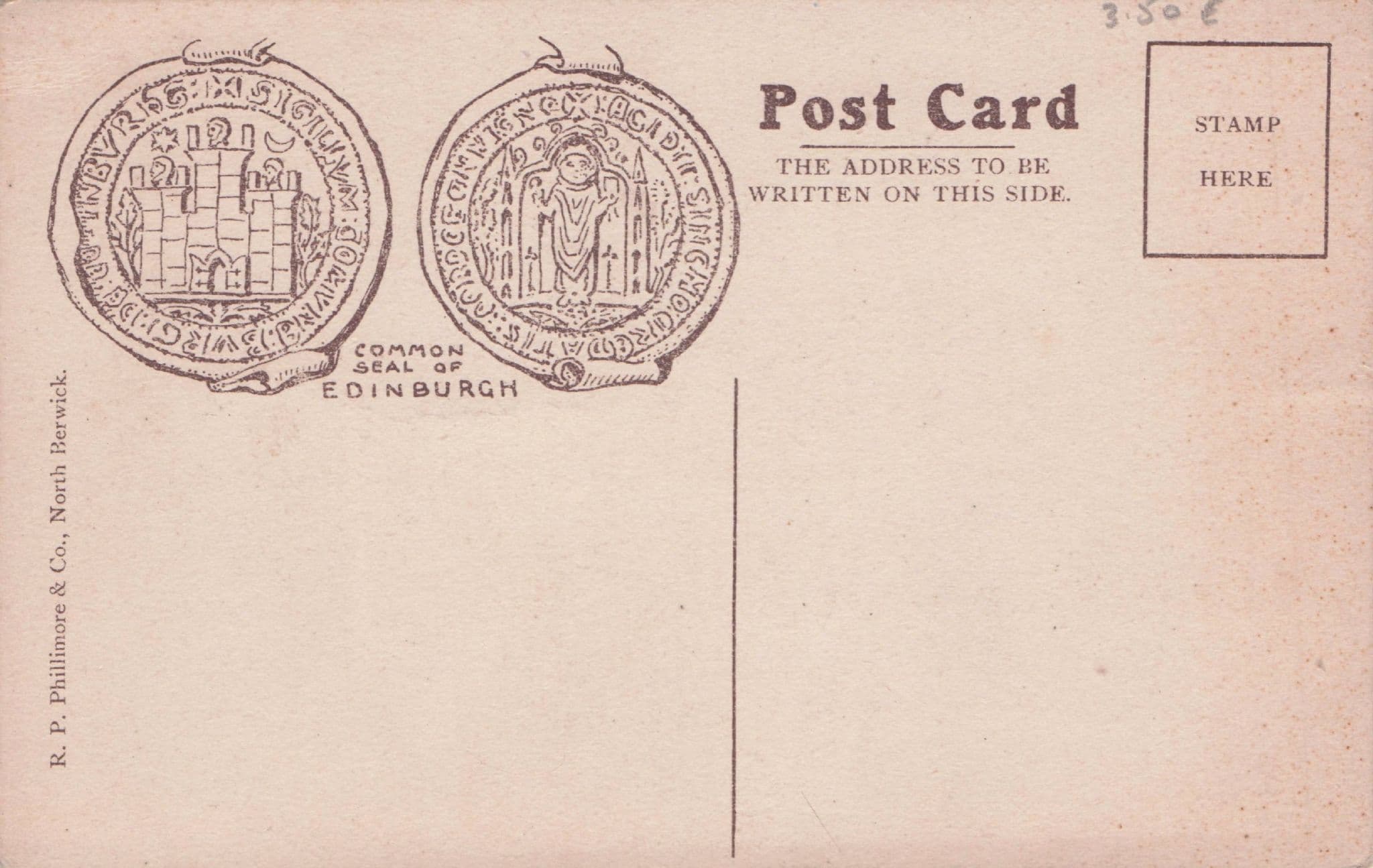 Argyll Tower Edinburgh Castle Seal Archibald Campbell Phillimore Postcard