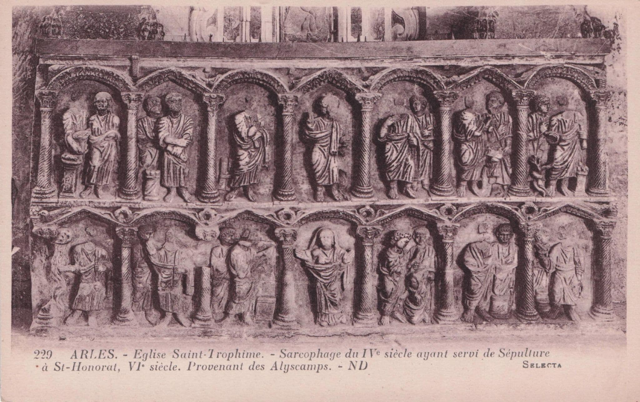Arles Eglise St Triophime Sarchophage St Hororat French Old Postcard