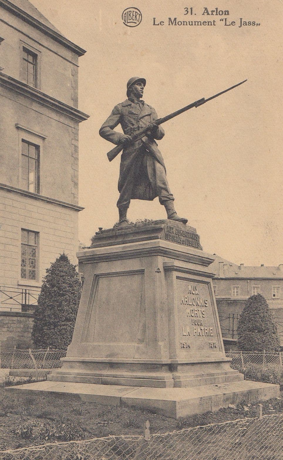 Arlon Dutch Military Soldier Army Monument Antique Postcard