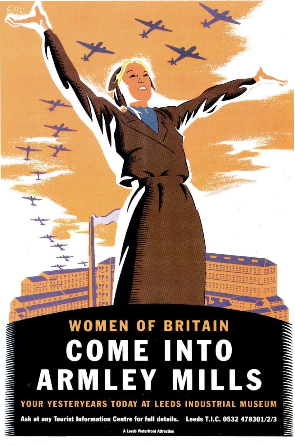 Armley Mills Leeds Yorkshire WW1 War Women Cinema Map Repro Postcard