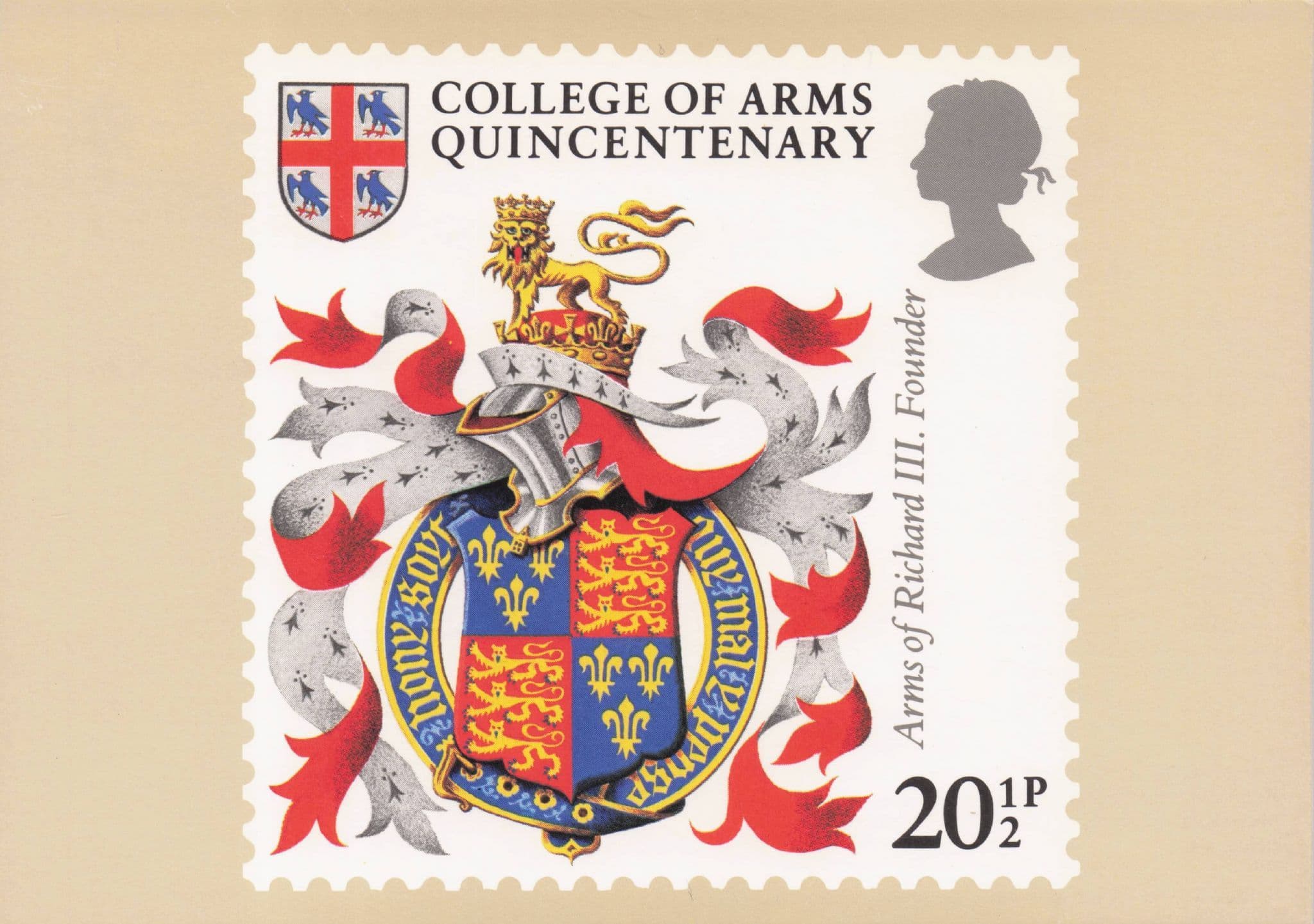 Arms Of King Richard III Shield Heraldry Royal Mail Painting Postcard