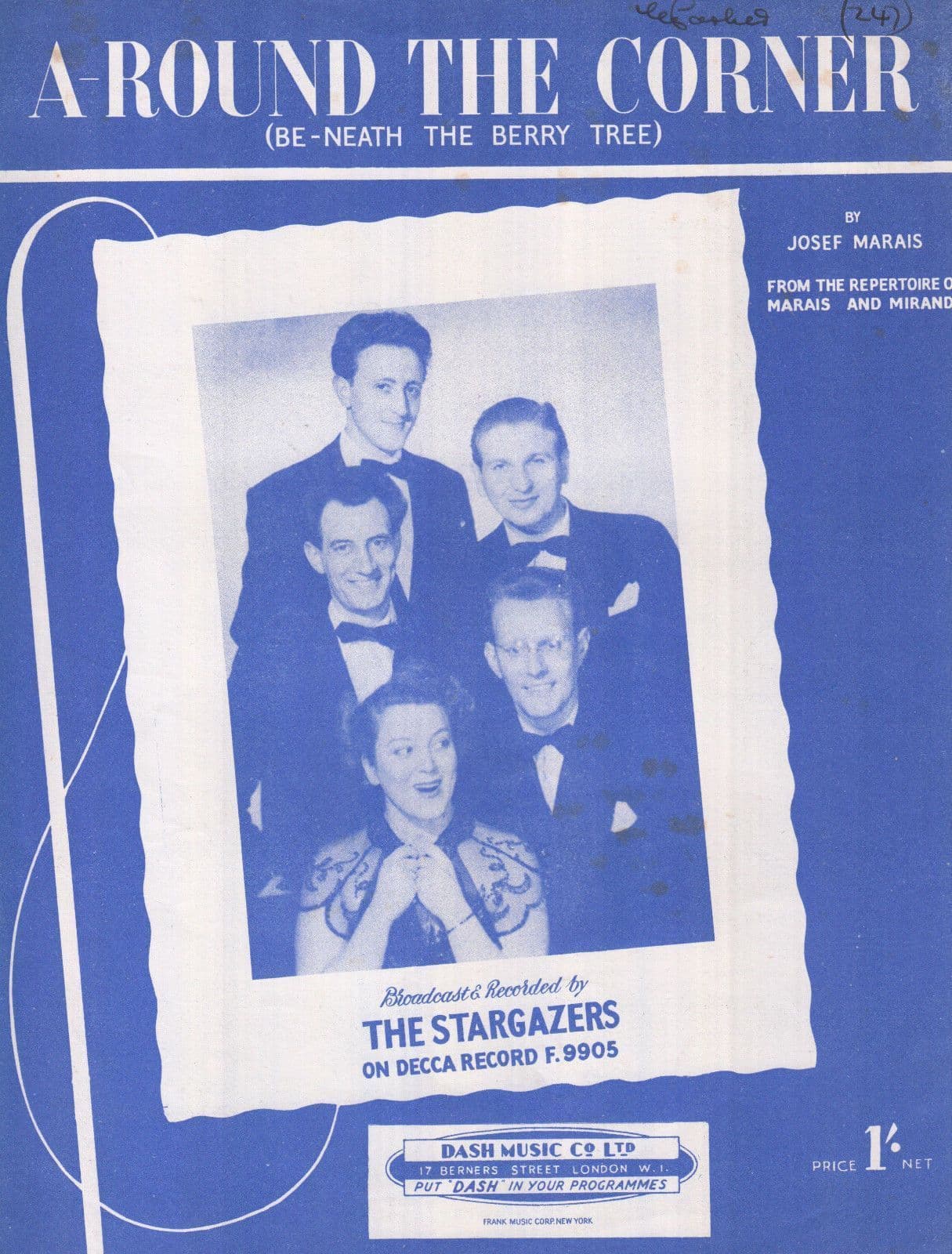 Around The Corner The Stargazers 1950s Sheet Music
