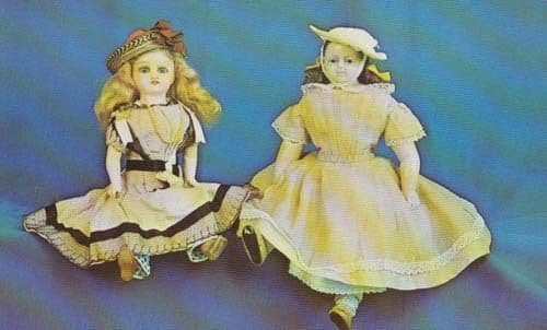 Arreton Doll Museum Isle Of Wight Pink Cream Dress Real Hair Rare 1970s Postcard