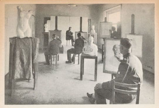 Art Sculpture Classes Alexander Jazz Military WW2 Club Rome Italian Postcard