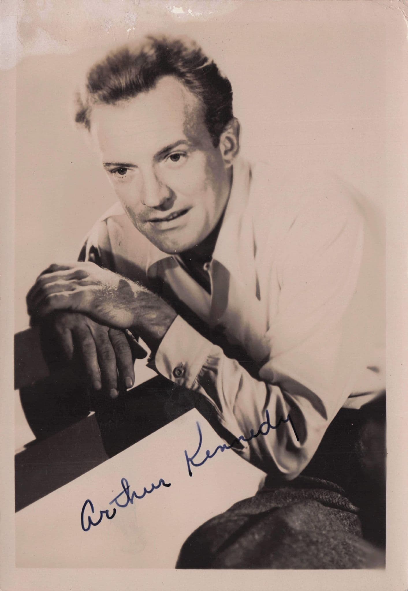 Arthur Kennedy Historic Film Actor Large Hand Signed Photo