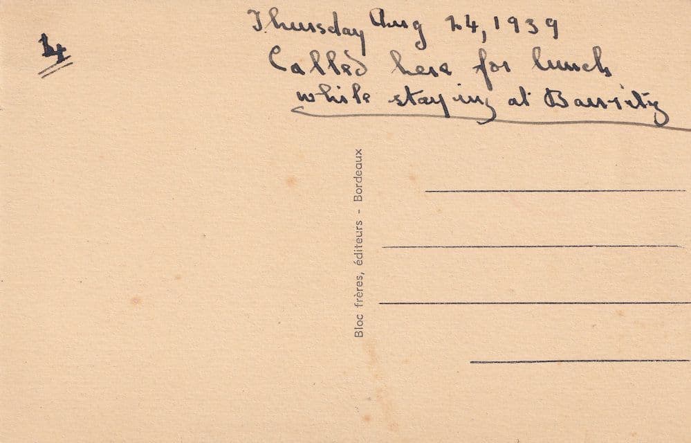 Ascain Basque Vascos French Hotel Etchola WW2 Visitor Postcard