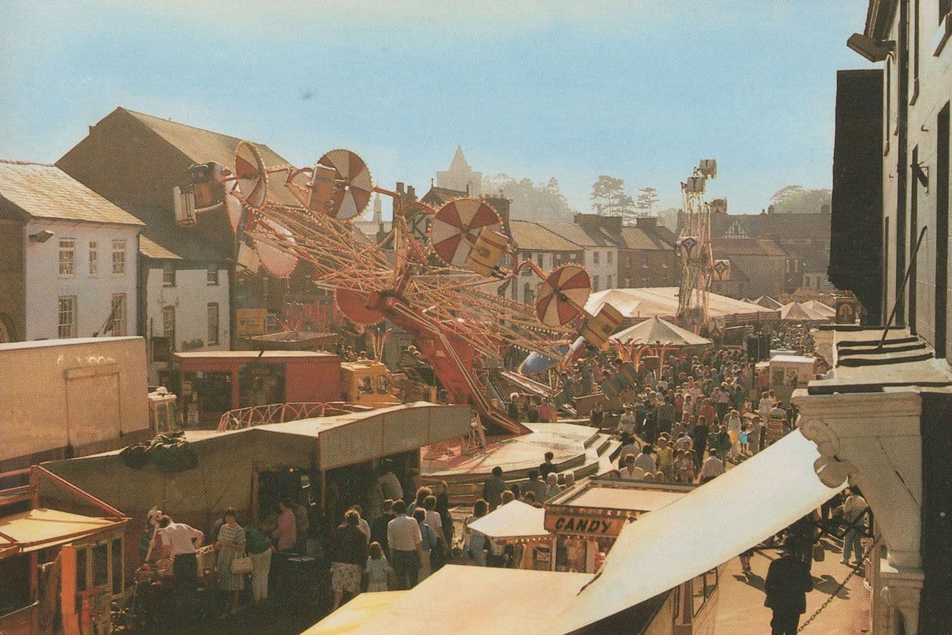 Ashby On Zouch Statutes Fair Fairground Rides Candy Floss Stall Postcard