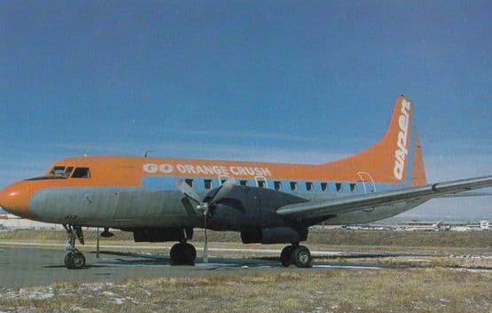 Aspen Airways Convair CV-440 'Go Orange Crush' Denver Broncos Livery Postcard