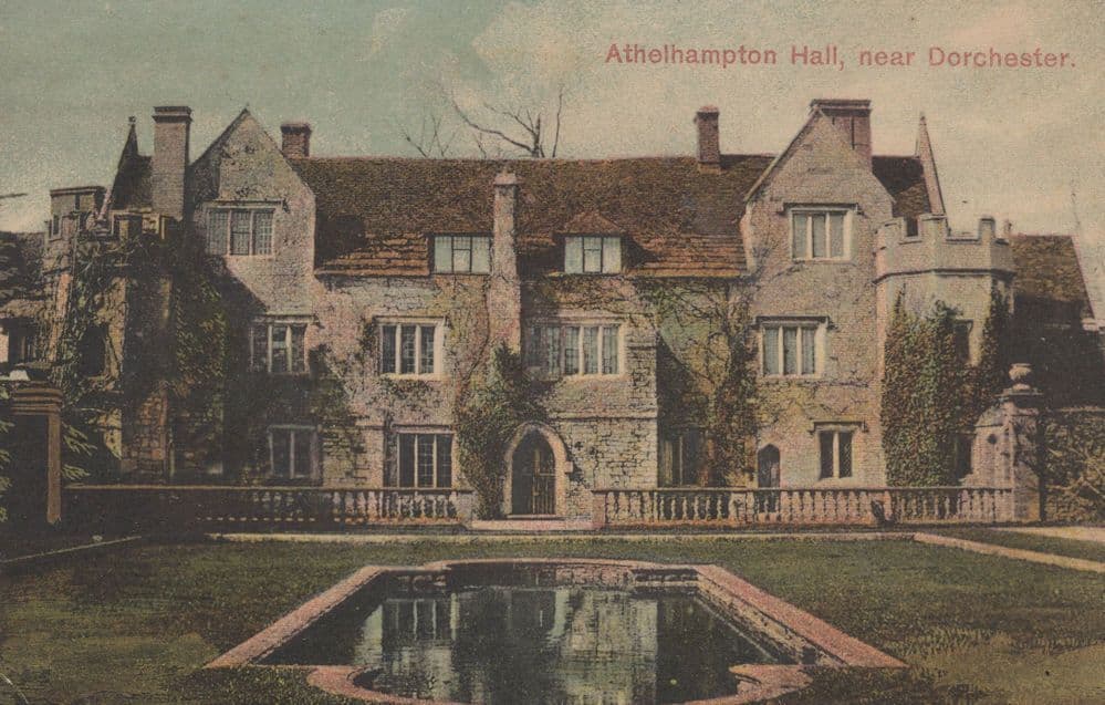 Athelhampton Hall Dorchester Pond Reflection Dorset Postcard