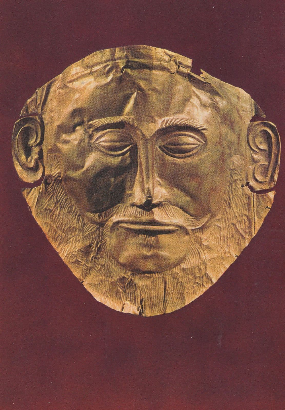 Athens Gold Death Mask Form Acropolis of Mycenae Postcard