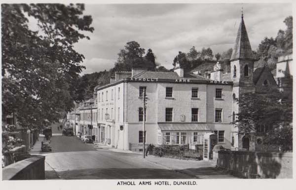Atholl Arms Hotel Dunkeld Vintage Real Photo Postcard