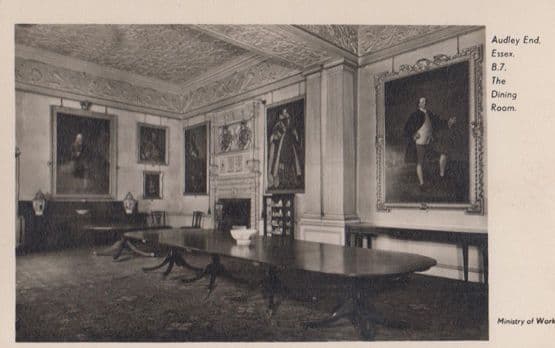 Audley End Maldon Essex The Dining Room Antique Postcard