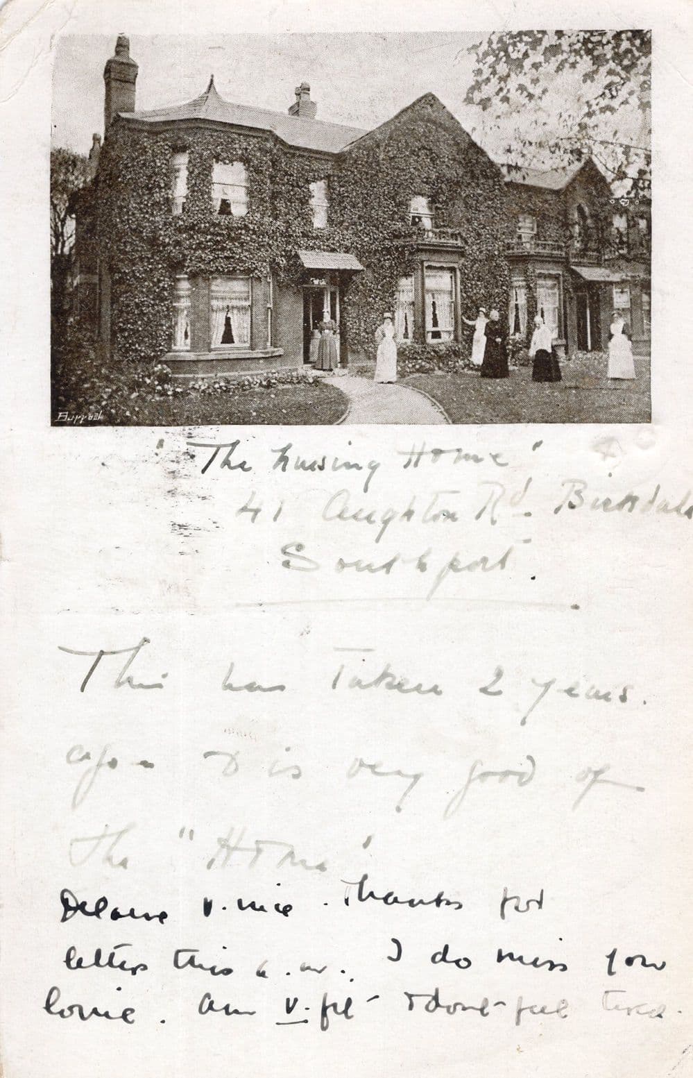 Aughton Road Southport Nursing Home Nurse Old 1908 Postcard