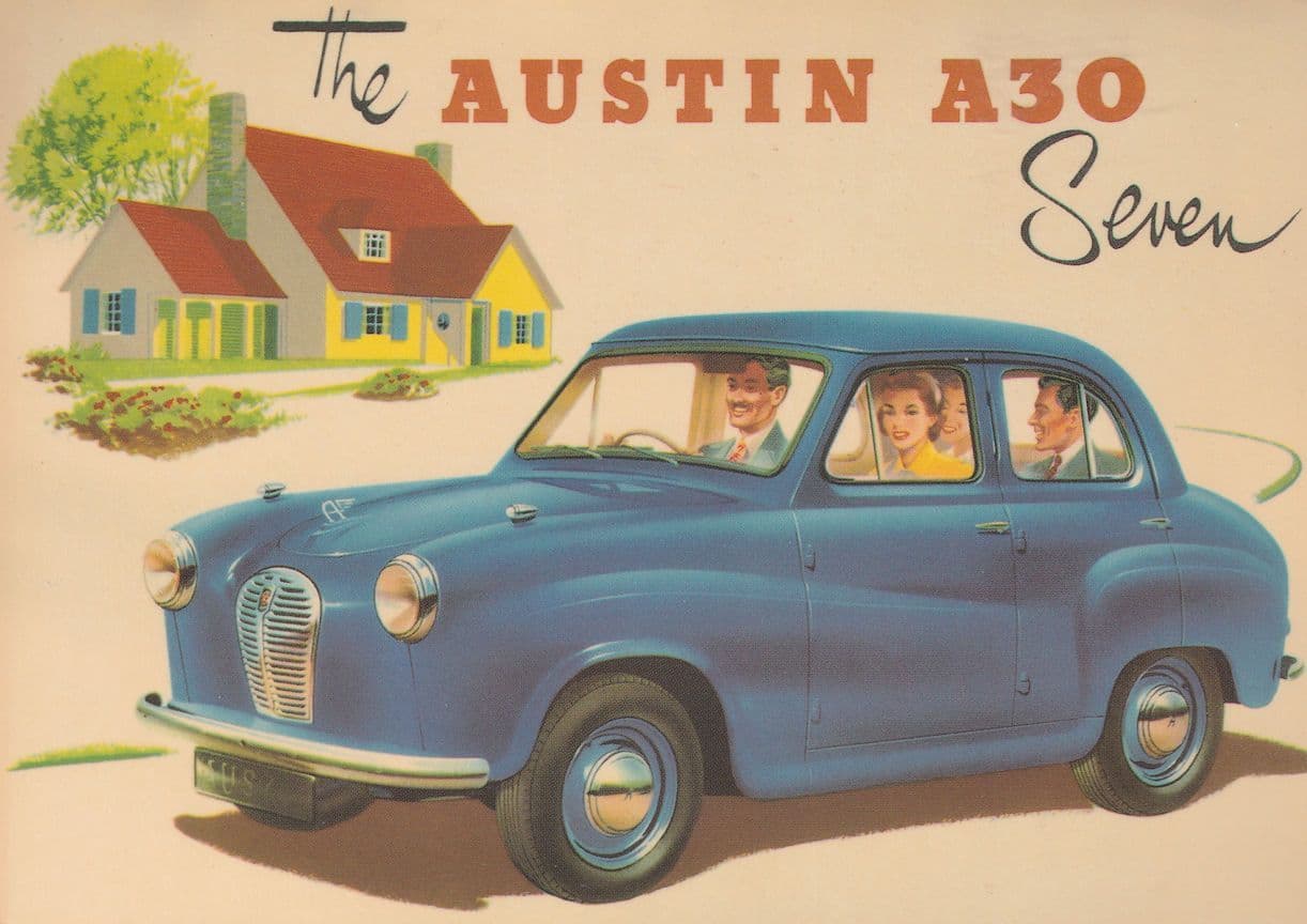 Austin A30 Seven Car Poster Advertising Postcard