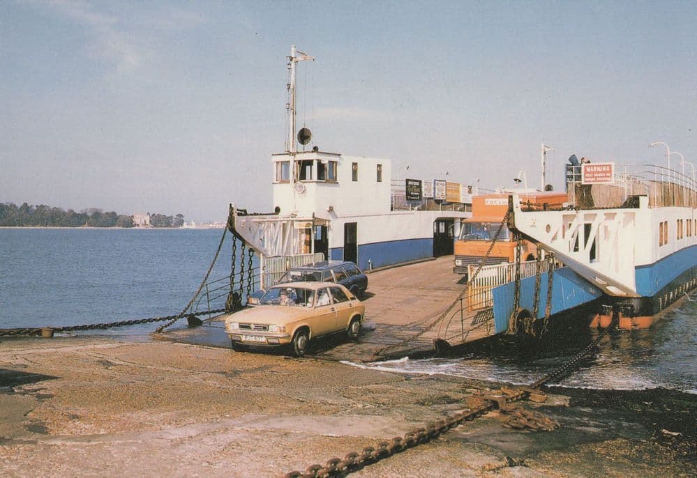 Austin Allegro Car At Studland & Starbanks Ferry Ship Postcard