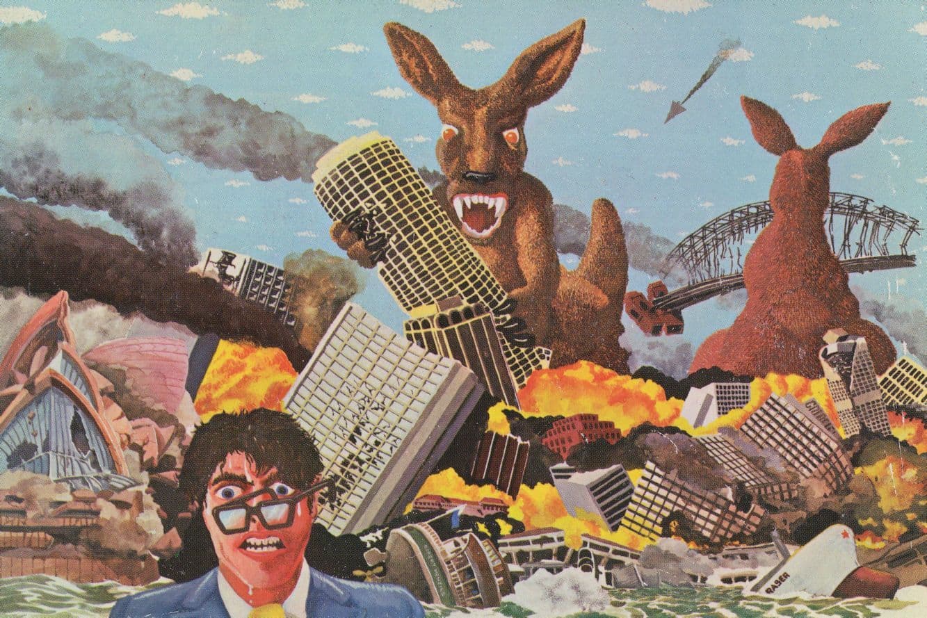 Australian King Kong Dinosaur On Rampage 1970s Comic Postcard