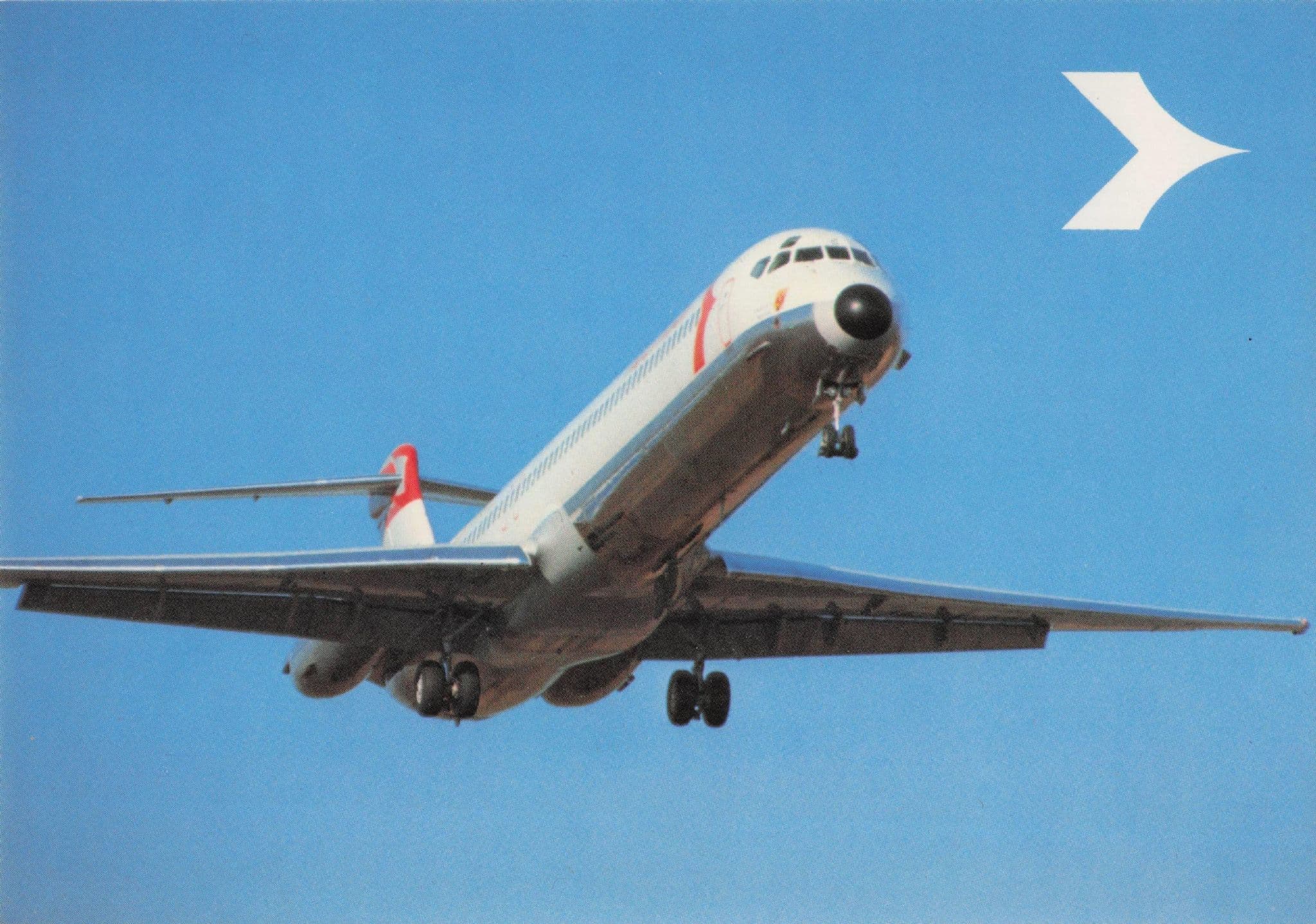 Austrian Airlines Douglas DC-9 Super 80 Plane Advertising Postcard