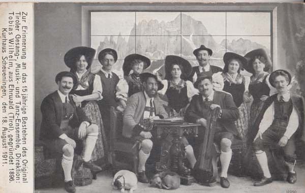 Austrian Tyrolean Music Victorian Band Tobias Wilhelm Farmer Antique Postcard