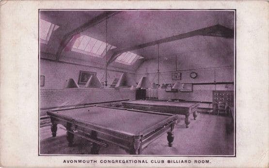 Avonmouth Congregational Club Bristol Billiards Room Old Postcard