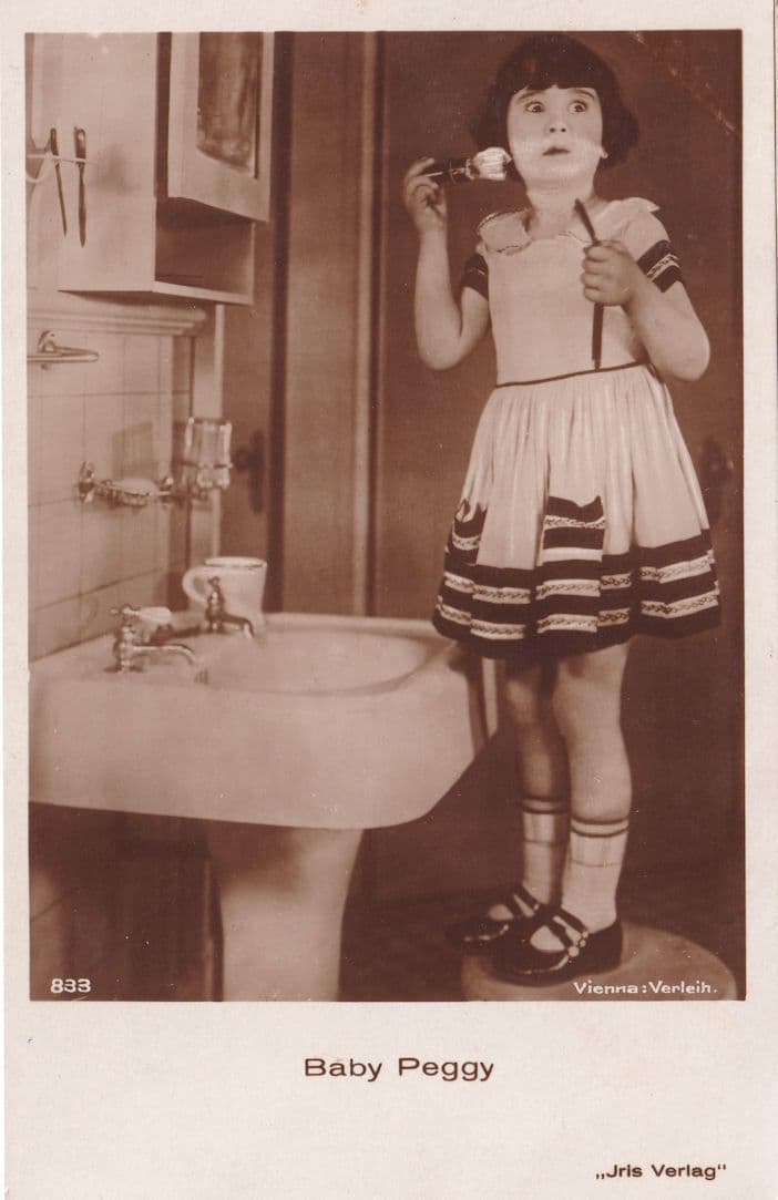 Baby Peggy Painting Face Antique Child Film Star Postcard