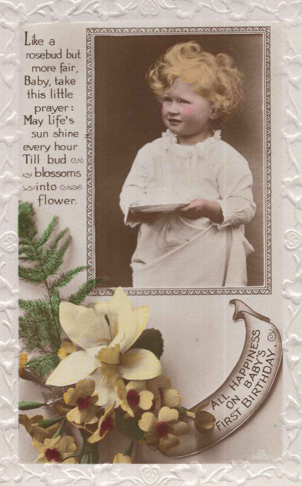 Babys First Birthday Oliver Musical I Want More RPC Postcard
