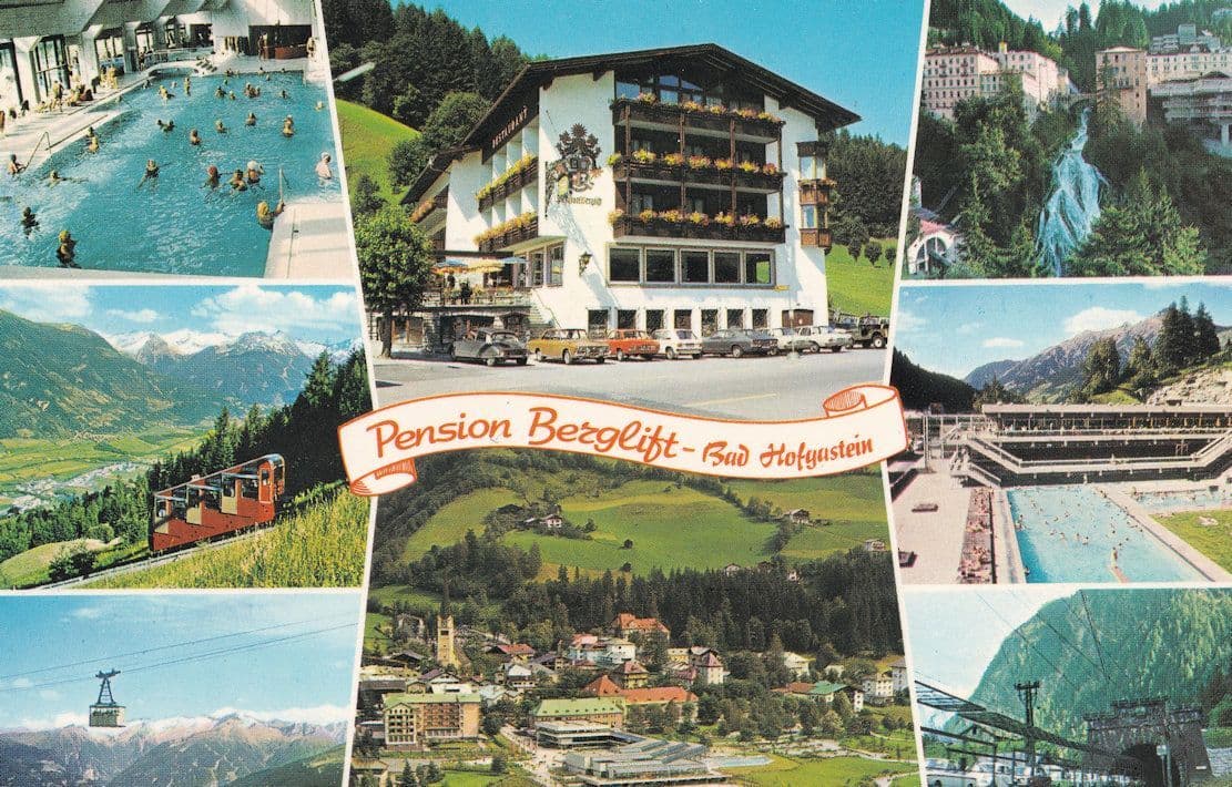 Bad Hofgastein Pension Berglift Bergbahn Hallenbad Freibad Postcard