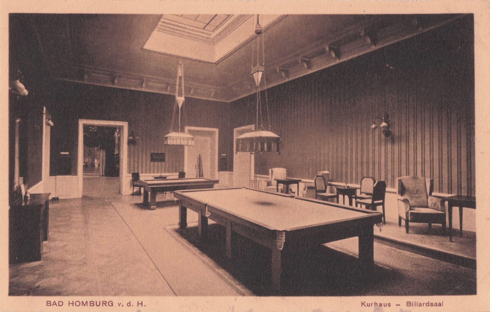 Bad Homburg Germany Billiard Snooker Hall Antique Postcard
