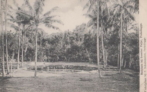 Badplaats Bij Soember Patjar Antique Malaya Postcard