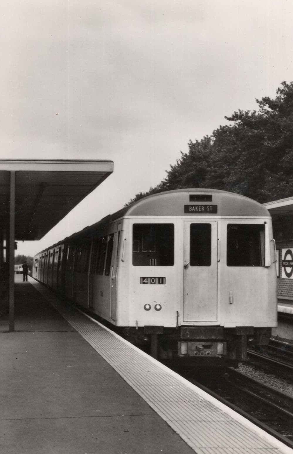Baker Street Tube Train at Moor Park London Station Postcard